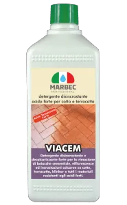 Marbec - VIACEM 1LT | detergente disincrostante acido forte per cotto e terracotta