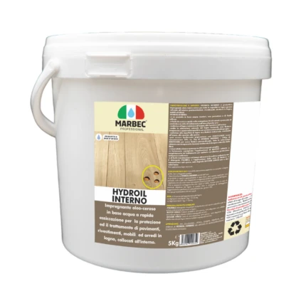 Marbec - HYDROIL INTERNO 5KG Water-based impregnating oil for floors and interior wooden furniture.
