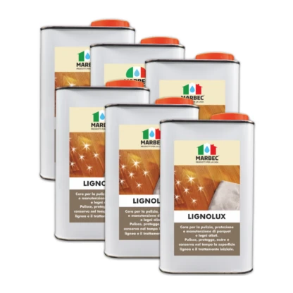 Marbec - LIGNOLUX 1LTX6PZ Wax for cleaning, protection and maintenance of parquet and oiled woods