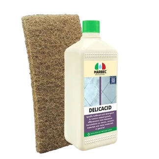 Buffered acid detergent for stone and concrete