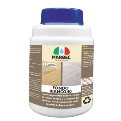 Marbec - FONDO BIANCO40 1KG White pigmented base for the raw wood background treatment