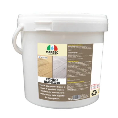 Marbec - FONDO BIANCO40 5KG White pigmented base for raw wood background treatment