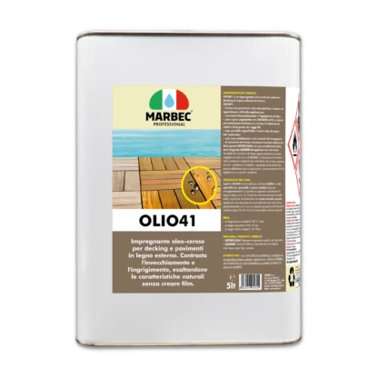 Marbec - OLIO41 5LT Oil-waxy impregnating agent specific for decking and outdoor wooden floors.