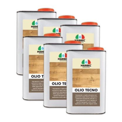 Marbec - OLIO TECNO 1LTx6PZ Aceite impregnante de secado rápido para suelos de madera interiores