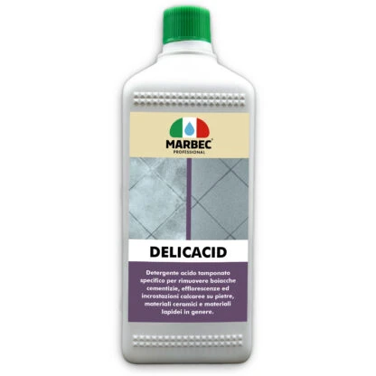 Marbec - DELICACID 1LT Detergente ácido amortiguado para desincrustantes piedras y materiales lapdei