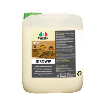 Marbec - IDROWIP 5LTProtectiva repelente al agua para barro, piedra absorbente, yeso, cemento y aglomerados cementosos