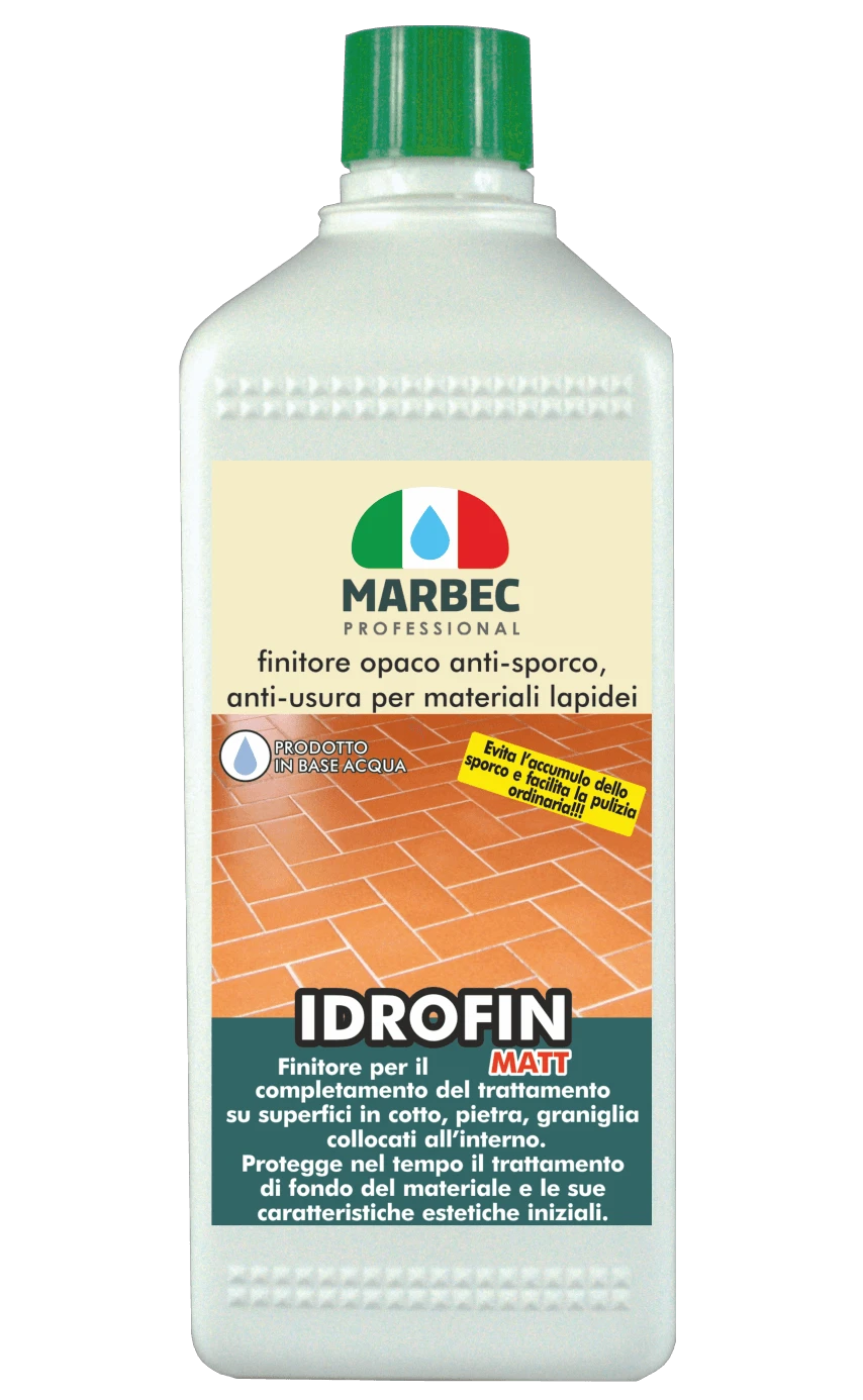 MARBEC | IDROFIN MATT 1lt Refinador opaco antisuciedad y antidesgaste para materiales de piedra