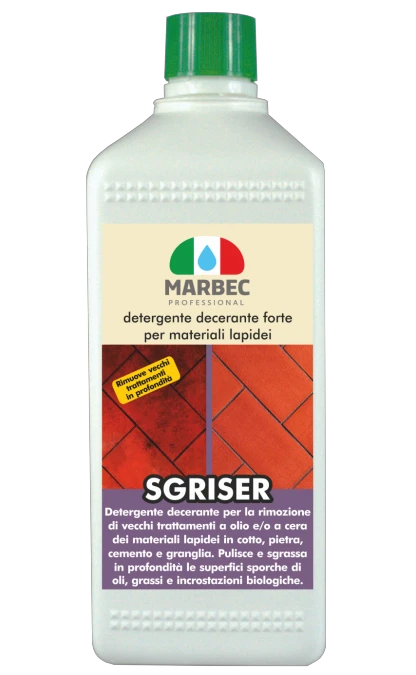 Marbec SGRISER 1LT | detergente removedor de cera fuerte para materiales de piedra 