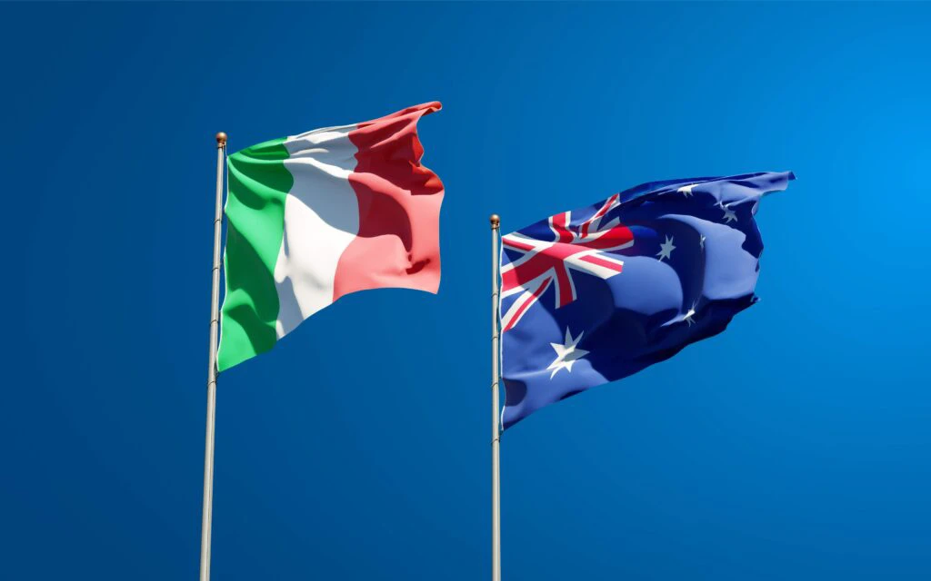 bandiere italia e australia
