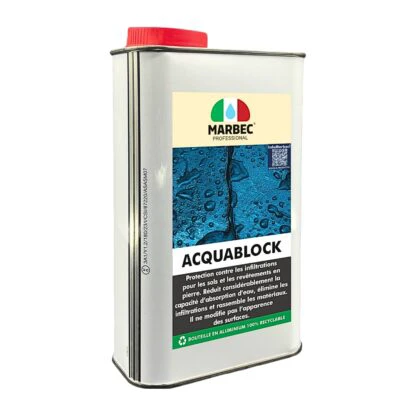 Marbec ACQUABLOCK Protecteur anti-infiltration pour sols et revêtements. Flacon de 1 litre.