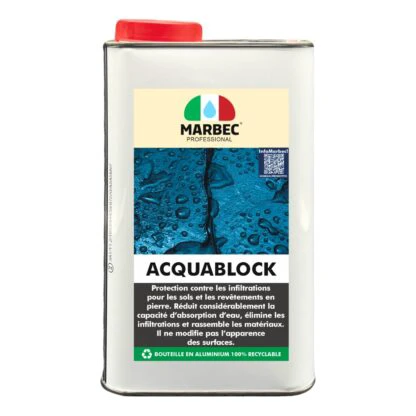 Marbec ACQUABLOCK Protecteur anti-infiltration pour sols et revêtements. Forme une barrière à l'eau invisible et respirante.