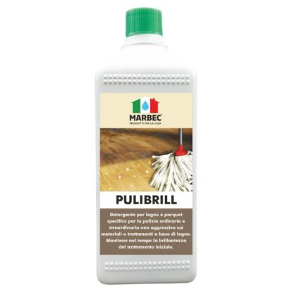 Marbec - PULIBRILL 1LT Nettoyant pour bois et parquet spécifique pour le nettoyage ordinaire et extraordinaire non agressif sur les matériaux et traitements à base de bois.