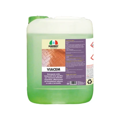 Marbec- VIACEM 5LT Détergent acide tamponné pour le lavage détartrant après le travail des surfaces en terre cuite.