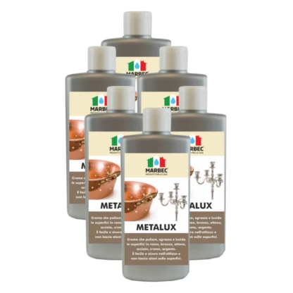 Marbec - METALUX 250GRX6PZ Crème pour le nettoyage et le polissage de l’argent, du bronze, du cuivre, du laiton et de l’acier.