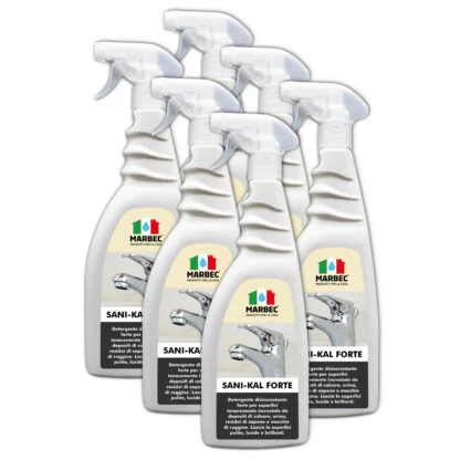 Marbec,Sani Kal Forte, 750ml x6, Détergent détartrant puissant pour surfaces fortement incrustées