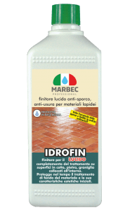 MARBEC | IDROFIN LUCIDO 1LT Acabado brillante antisuciedad y resistente al desgaste para materiales de piedra