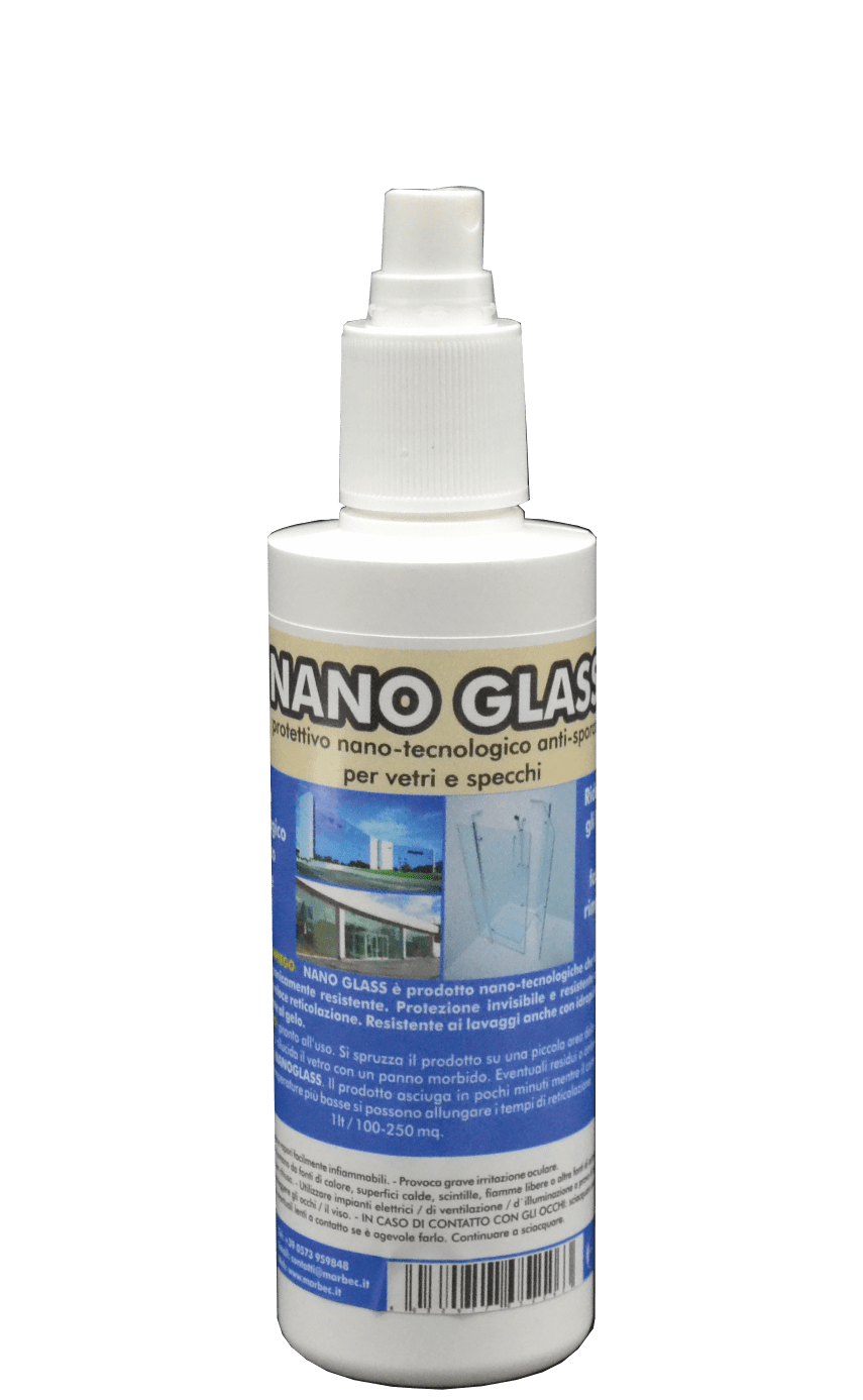Marbec NANO GLASS 250gr | protettivo nano-tecnologico anti-sporco per vetri e specchi