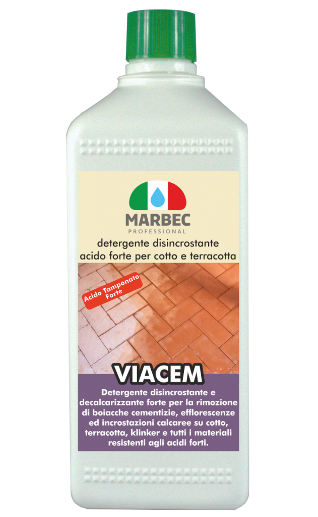 Marbec - VIACEM 1LT | strong acid descaling detergent for cotto and terracotta