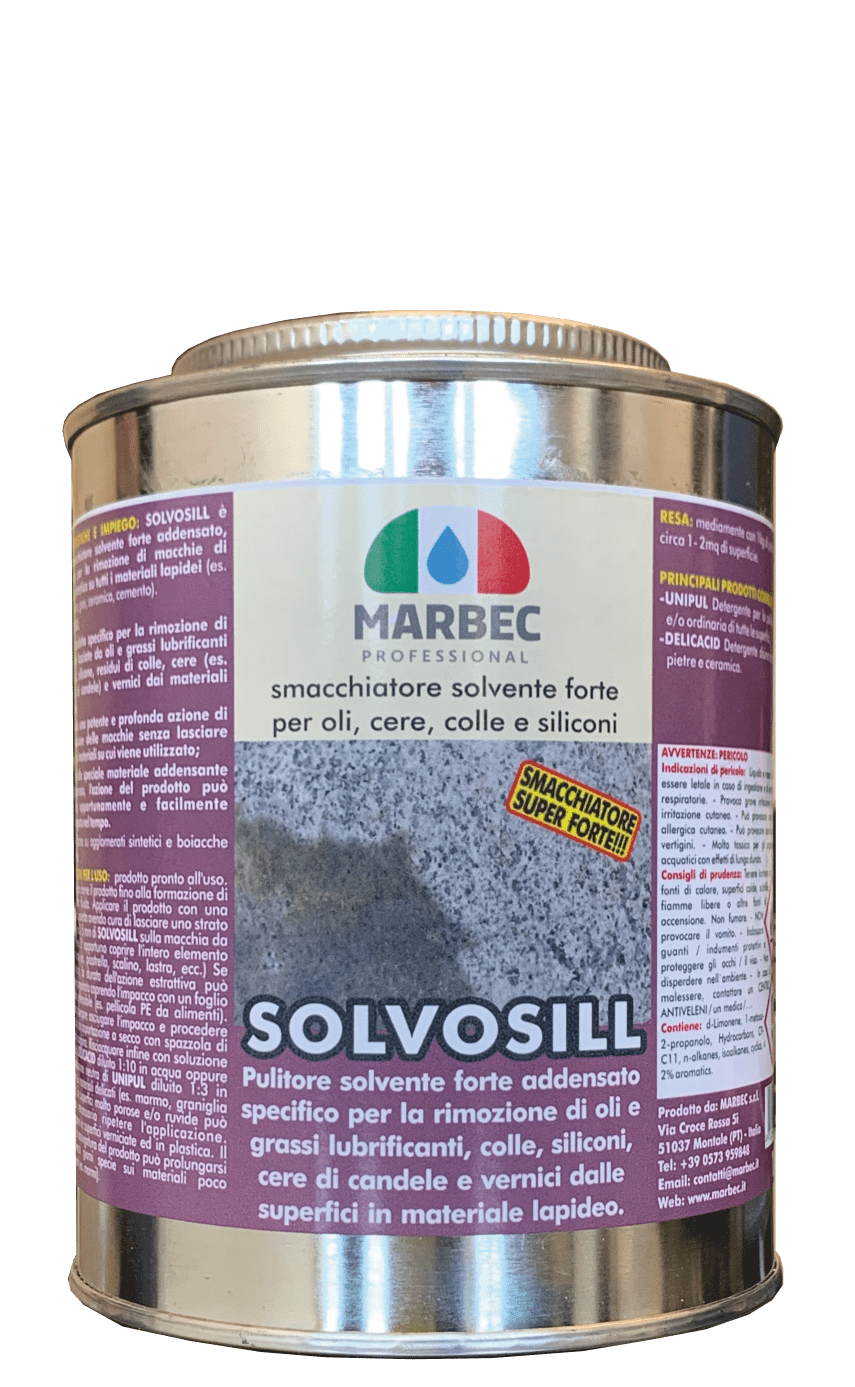 SOLVOSILL - Smacchiatore solvente forte per oli, cere, colle e siliconi