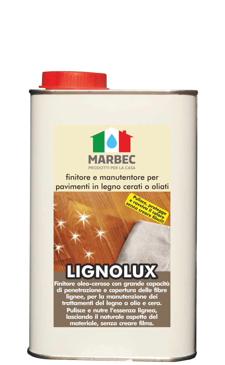 Marbec LIGNOLUX 1lt | Finitore e manutentore per  pavimenti in legno cerati o oliati
