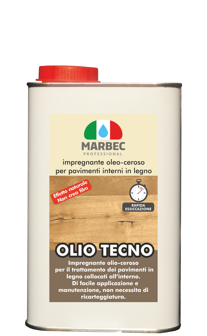 Marbec OLIO TECNO 1LT | Impregnante oleo-ceroso per pavimenti interni in legno
