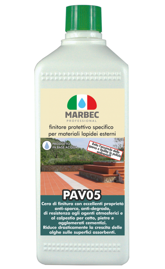 MARBEC | PAV05 1lt Acabado protector específico para materiales de piedra exteriores 