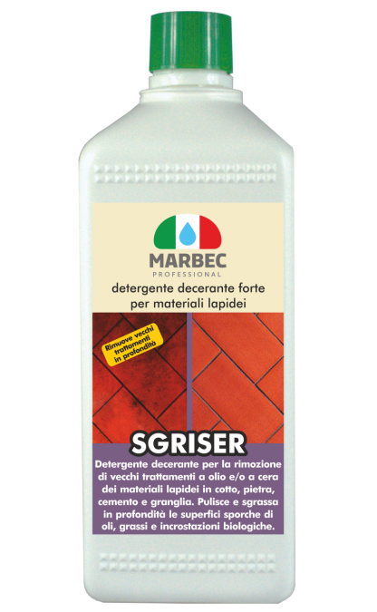 Marbec SGRISER 1LT | detergente removedor de cera fuerte para materiales de piedra 